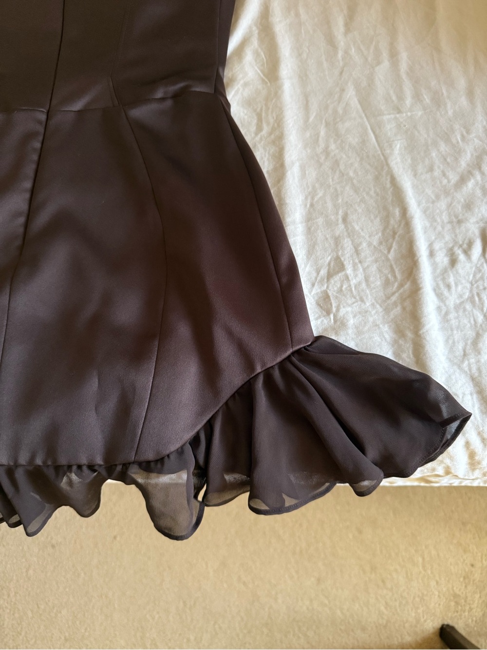 House of CB Dionne Ruffle Corset Mini Dress Espresso, XS - Picture 10 of 10
